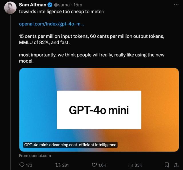 GPT-4o迷你版发布，ChatGPT杀死ChatGPT | 焦点分析